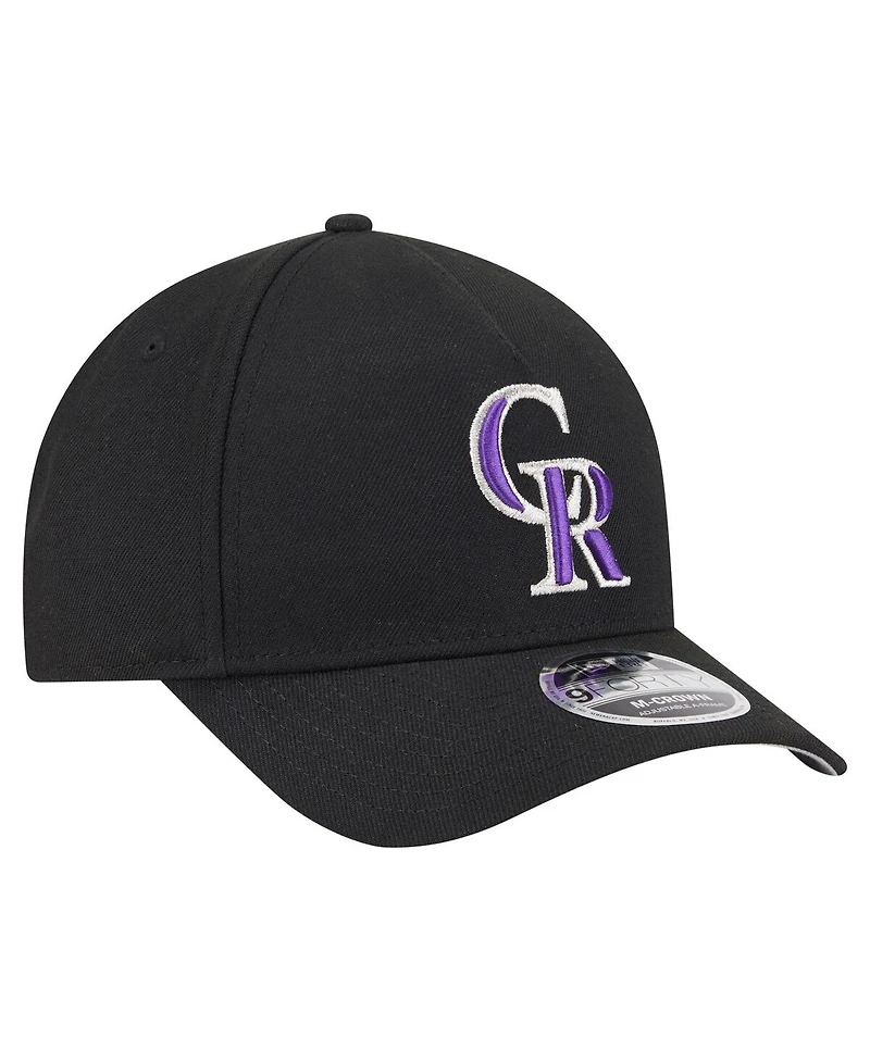 New Era Men's Black Colorado Rockies 9FORTY M-Crown Adjustable Hat