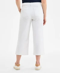 Style & Co Petite Dobby Twill Cropped Wide-Leg Pants, Exclusively at Macy's