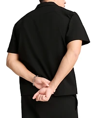 Puma Men's Regular-Fit Button-Down Seersucker Camp Shirt