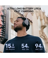 Edifier Over-Ear Noise Cancelling Headphones, 94H Playtime, Hi-Res Audio, Bluetooth 5.1, Foldable