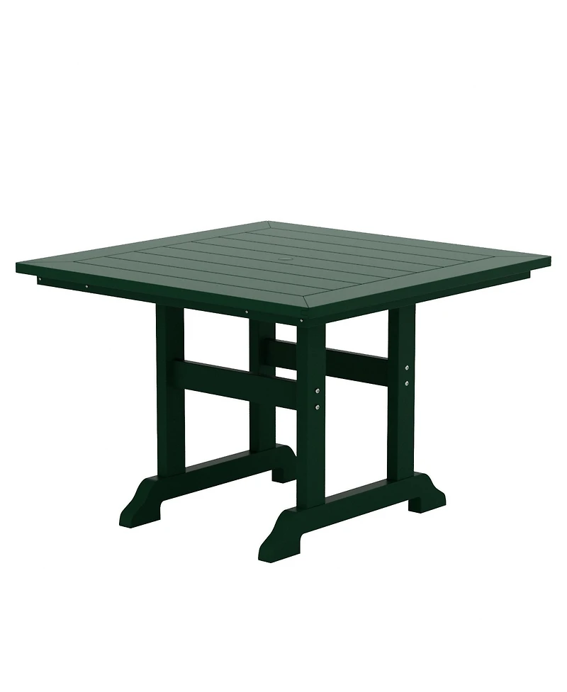 5-Piece Hdpe Square Patio Dining Table Set with Foldable Chairs
