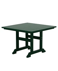 5-Piece Hdpe Square Patio Dining Table Set with Foldable Chairs