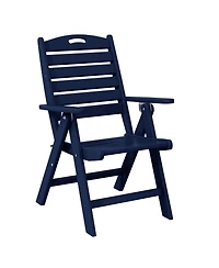 5-Piece Hdpe Square Patio Dining Table Set with Foldable Chairs