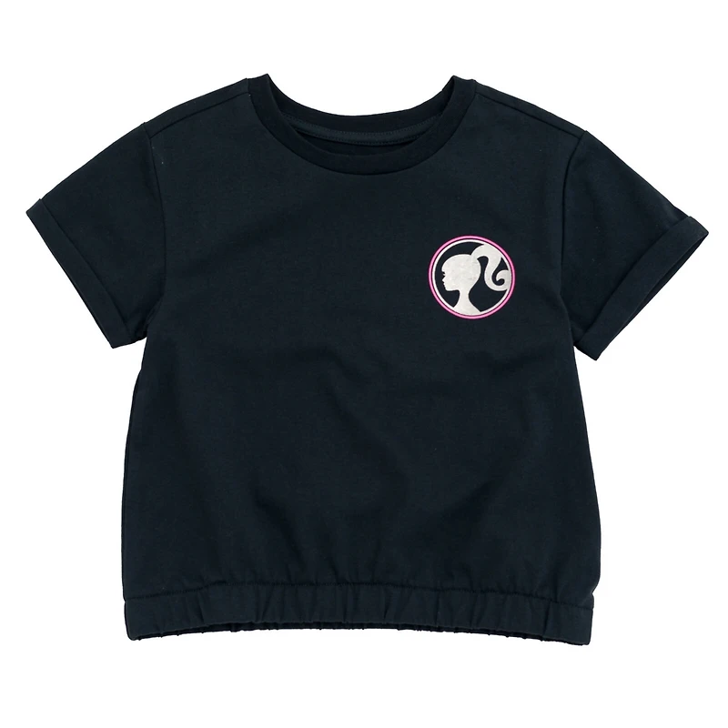Barbie Toddler Girls T-Shirt and Crop Top Shorts Outfit Set