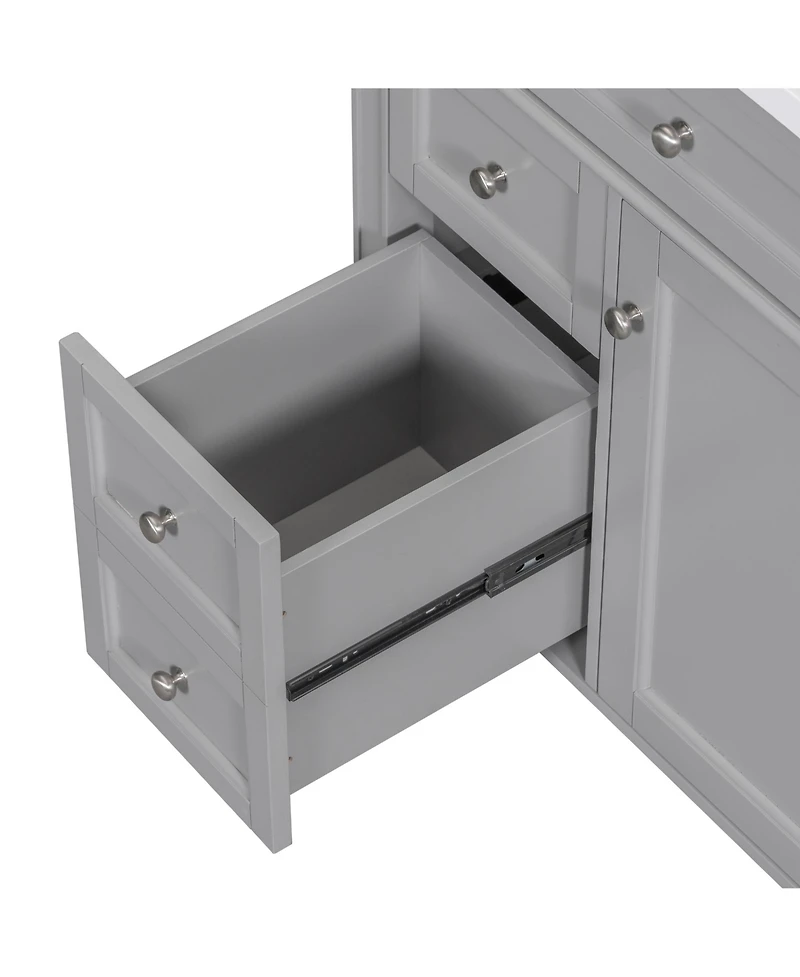 Streamdale 30" Modern Bathroom Vanity Single Sink, 2 Drawers, Tip-out