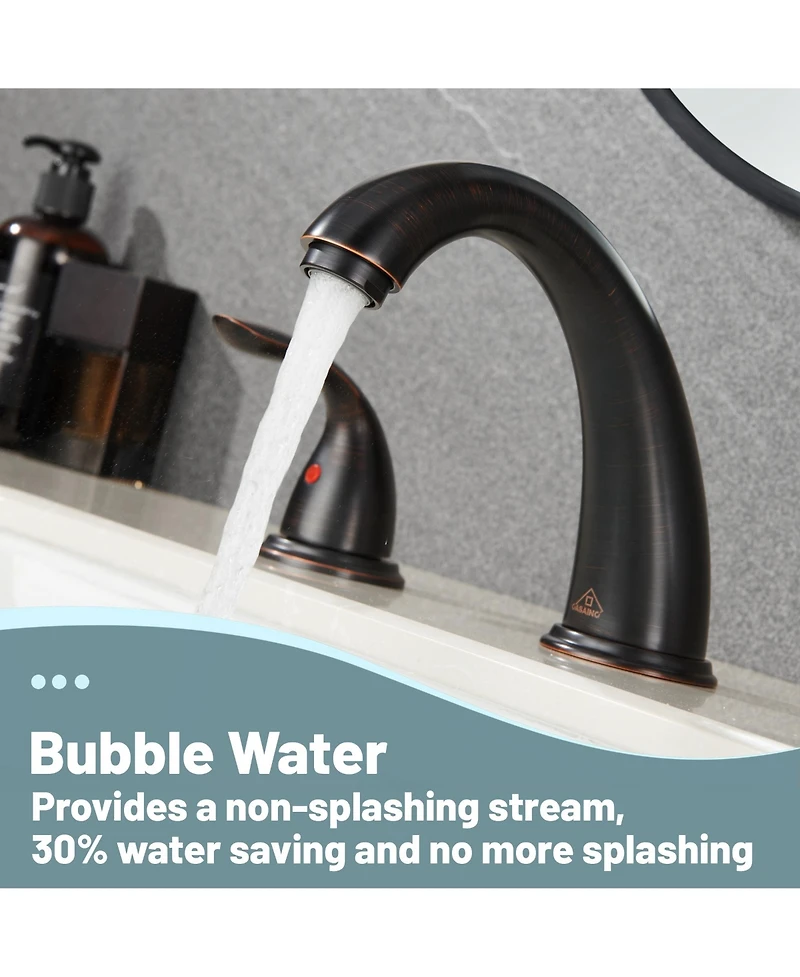 2 Handle Bathroom Sink Faucet - 4 Inch Centerset Faucet Bathroom Faucet Bathroom Vanity Sink Faucets with Pop-up Drain Oil Rubbed Bronze