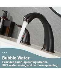 2 Handle Bathroom Sink Faucet - 4 Inch Centerset Faucet Bathroom Faucet Bathroom Vanity Sink Faucets with Pop-up Drain Oil Rubbed Bronze