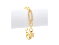 Paperclip link Bracelet with Heart Charm