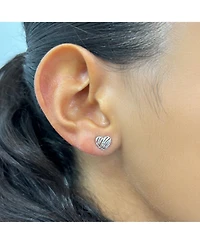 The Lovery Scribble Heart Stud Earrings 14K White Gold
