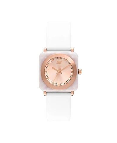 Skechers Women's Calabar Three-Hand, White Alloy Watch