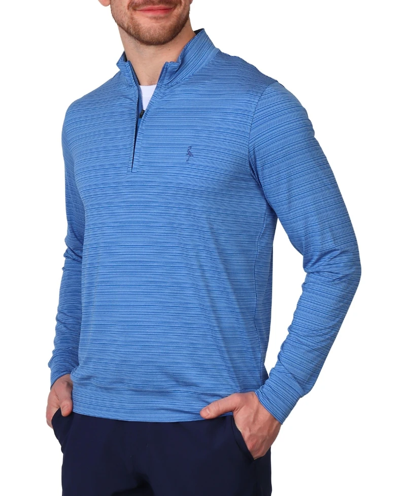 Tailorbyrd Men's Yarn Dye Stripe Performance Quarter Zip