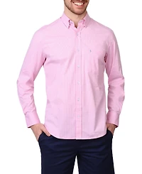 Tailorbyrd Men's Signature Micro Gingham Long Sleeve Shirt