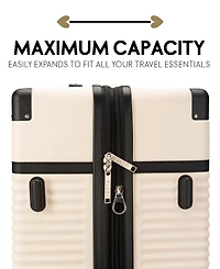 Elle Belleville 3-Piece Expandable Retro Spinner Luggage Set