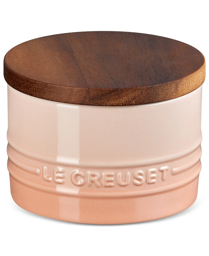 Le Creuset Stoneware Signature Salt Cellar with Wood Lid, 7-Oz.