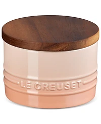 Le Creuset Stoneware Signature Salt Cellar with Wood Lid, 7-Oz.