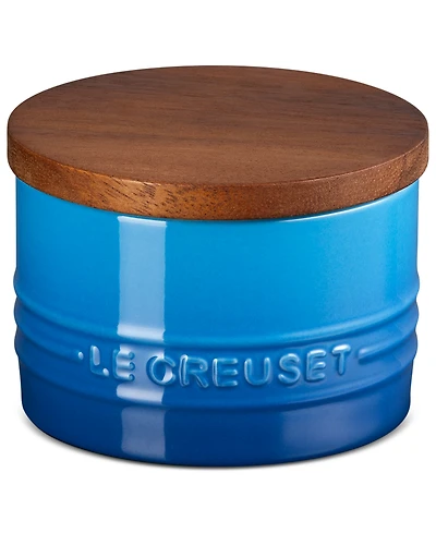 Le Creuset Stoneware Signature Salt Cellar with Wood Lid, 7-Oz.
