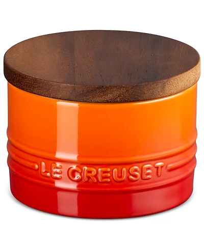 Le Creuset Stoneware Signature Salt Cellar with Wood Lid, 7-Oz.