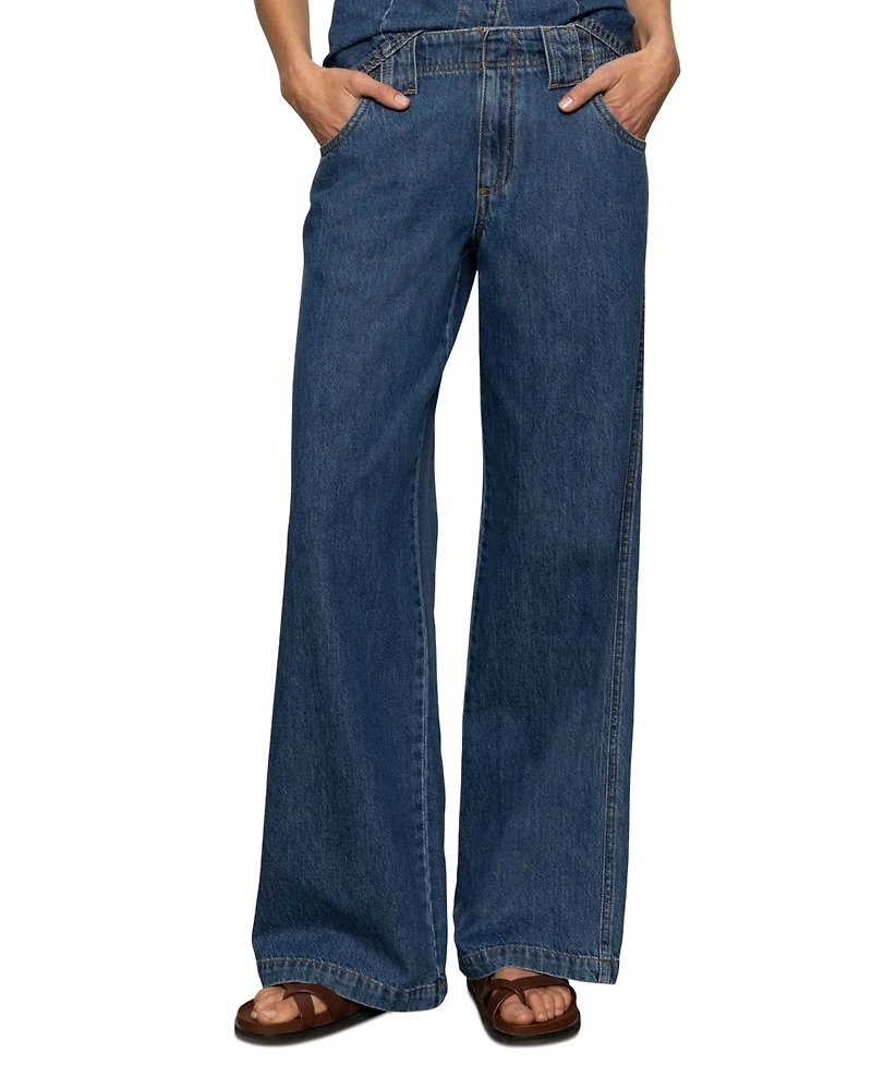 Sanctuary Women's Arden Mid Rise Wide-Leg Jeans