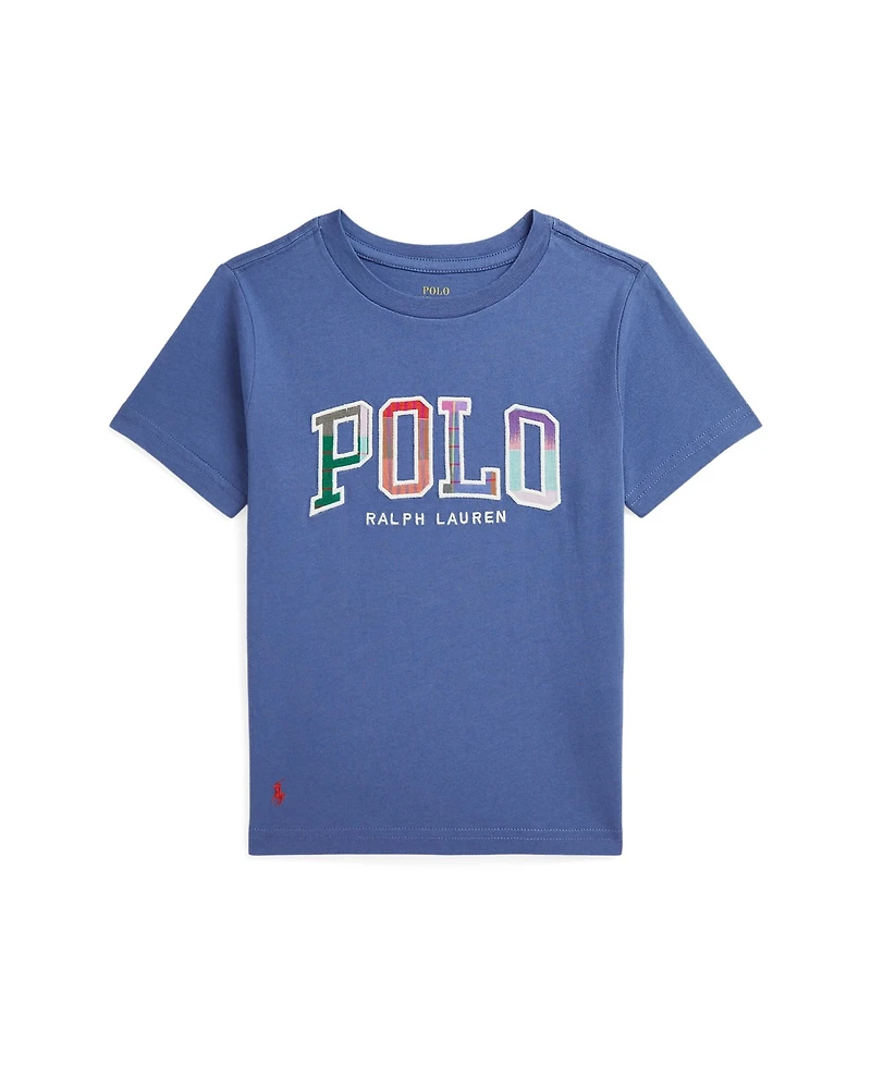 Polo Ralph Lauren Toddler and Little Boys Madras-Logo Jersey T-Shirt