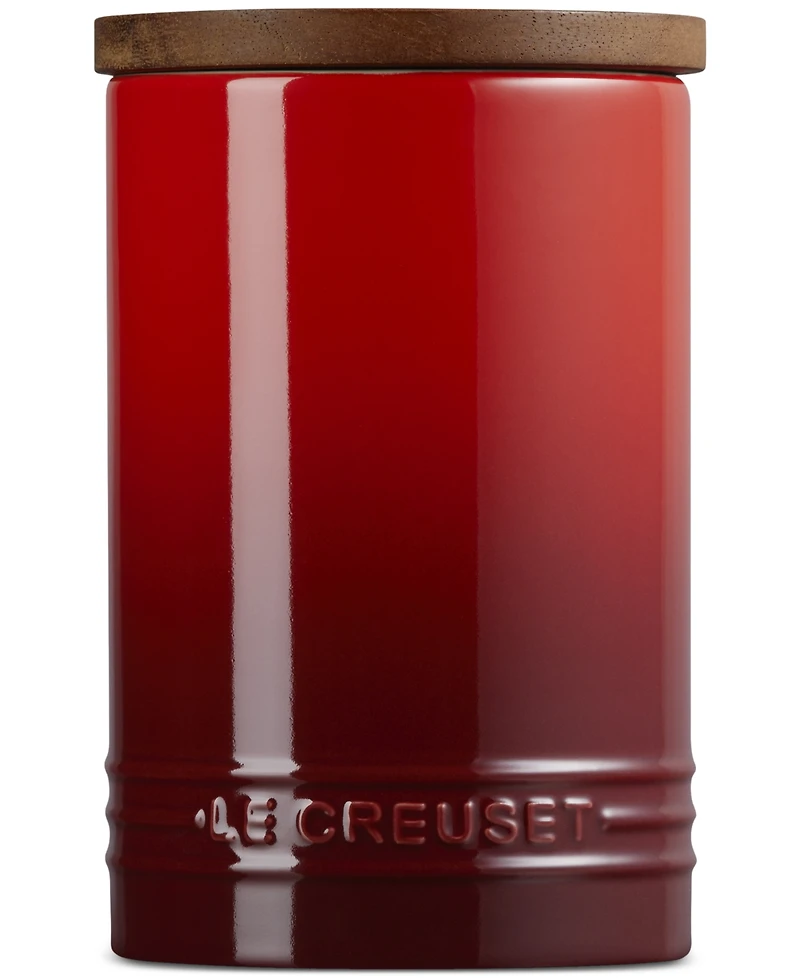 Le Creuset Stoneware Signature Canister with Wood Lid