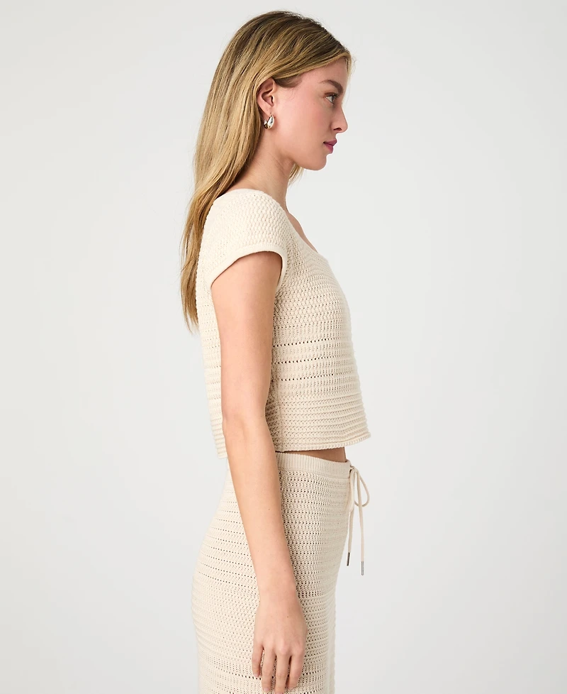 French Connection Women's Nellis Cotton Collage Short Sleeve Top