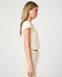 French Connection Women's Nellis Cotton Collage Short Sleeve Top
