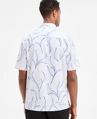 Alfani Men's Johnny Short Sleeve Botanical Print Button-Front Shirt, Exclusively at Macy's