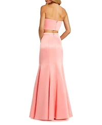 Mac Duggal Women's Strapless Bow Top and Mermaid Skirt 2 Piece Set