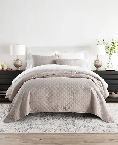 ienjoy Home Diamond Stitch 3-Pc. Lightweight Quilt Set, Full/Queen