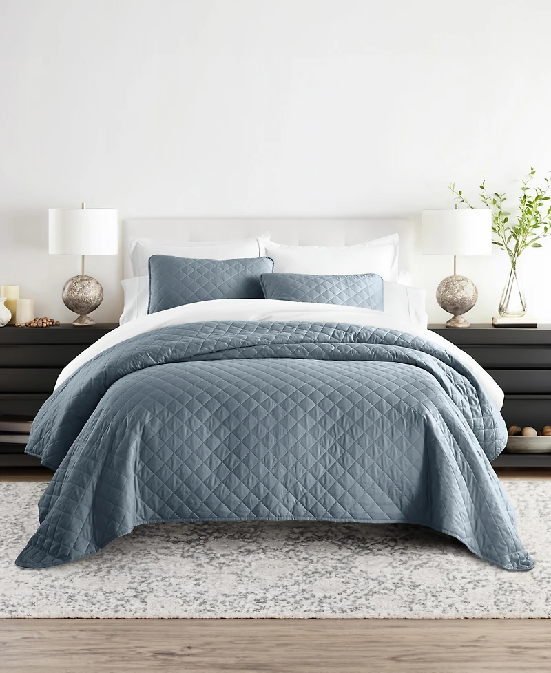 ienjoy Home Diamond Stitch 3-Pc. Lightweight Quilt Set, Full/Queen