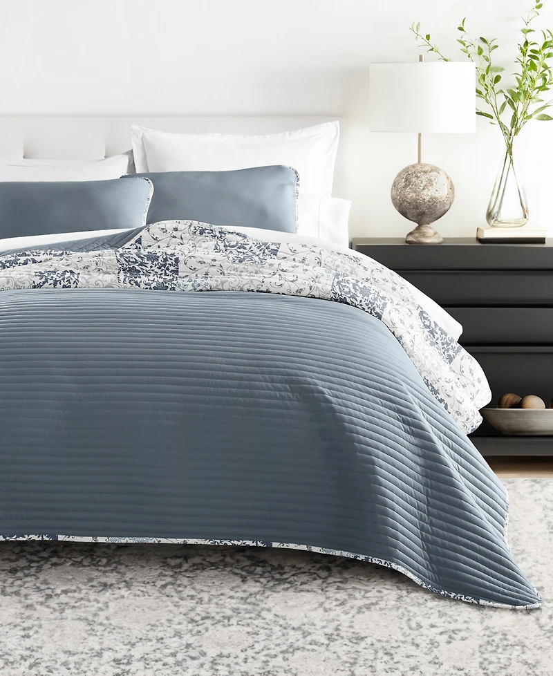 ienjoy Home Scrolled Patchwork Reversible 3-Pc. Lightweight Quilt Set