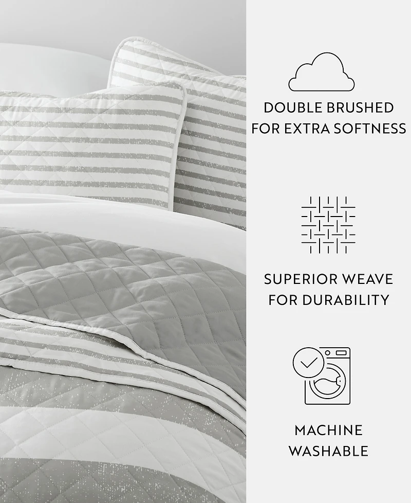 ienjoy Home Summer Stripes Reversible -Pc. Lightweight Quilt Set