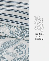 ienjoy Home Jacobean and Stripe Reversible 3-Pc. Lightweight Quilt Set