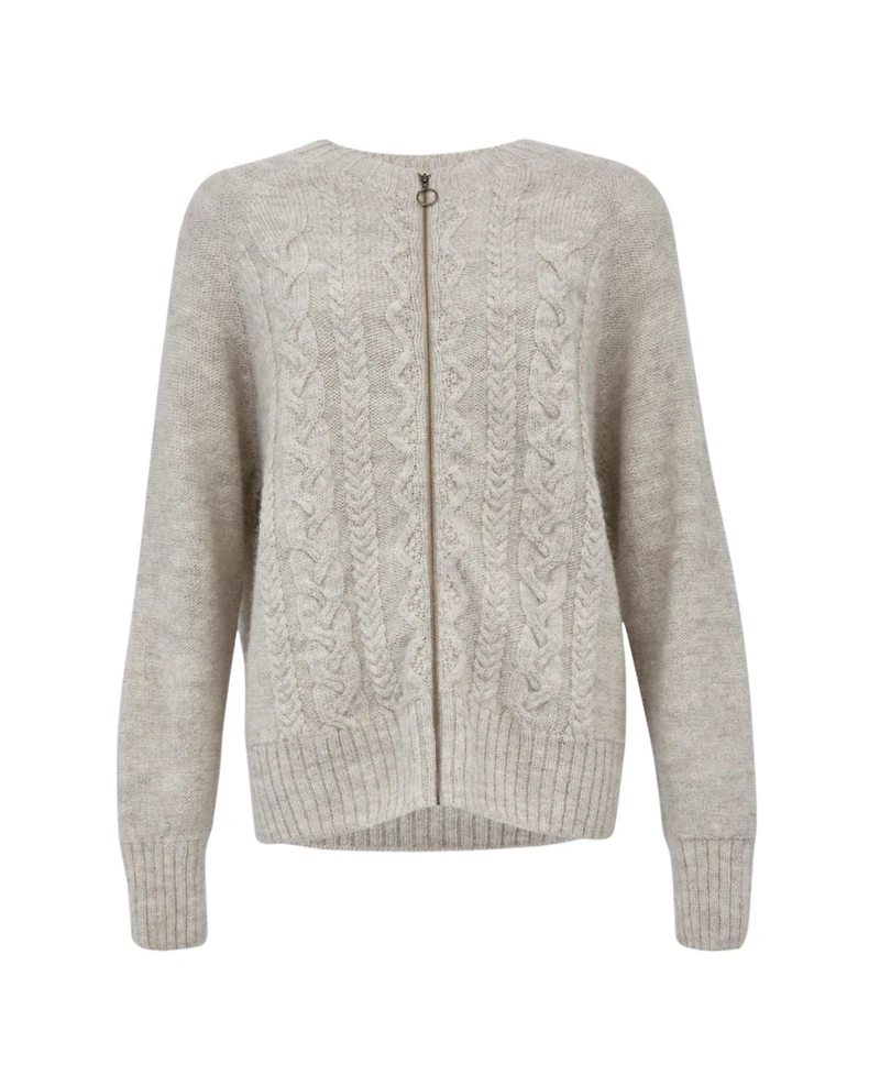 Celtic & Co. Women's Wool Cable Zip Cardigan