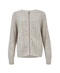 Celtic & Co. Women's Wool Cable Zip Cardigan