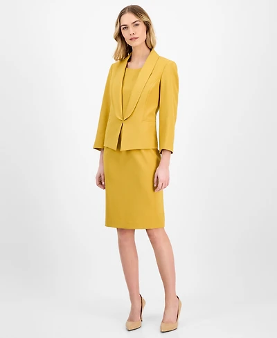 Le Suit Women's Shawl-Collar Jacket & Sleeveless Dress Suit Set, Regular & Petite