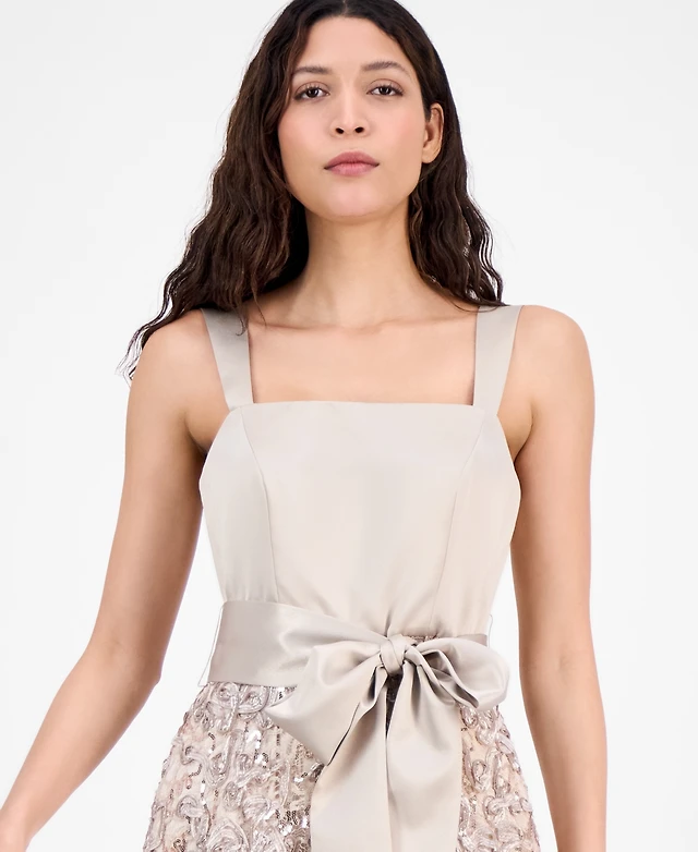 Embroidered Mesh Tahari Asl Embroidered A Line Gown TAHARI ASL