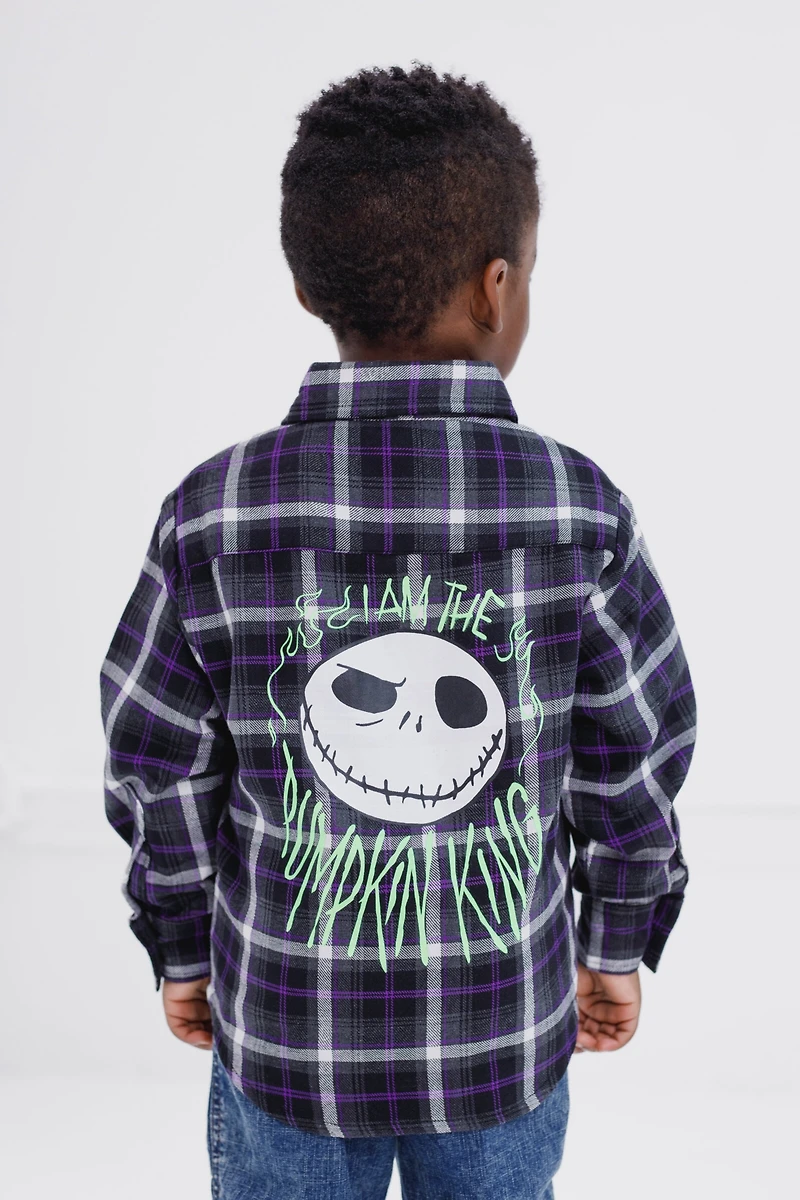 Nightmare Before Christmas Boys Disney Flannel Button Down Dress Shirt