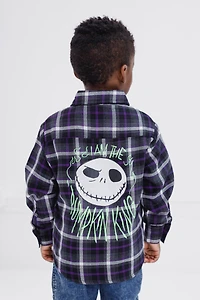 Nightmare Before Christmas Boys Disney Flannel Button Down Dress Shirt