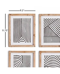 Achromatic Linear Petite Prints Set of 4