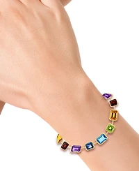 Effy Multi-Gemstone Open Link Bangle Bracelet (14-1/4 ct. t.w.) in14k Gold-Plated Sterling Silver