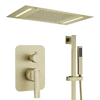 Casainc Led Light Pressure-balanced Valve Included All-In-One Kit with Rough In-Valve Thermostatic Shower System