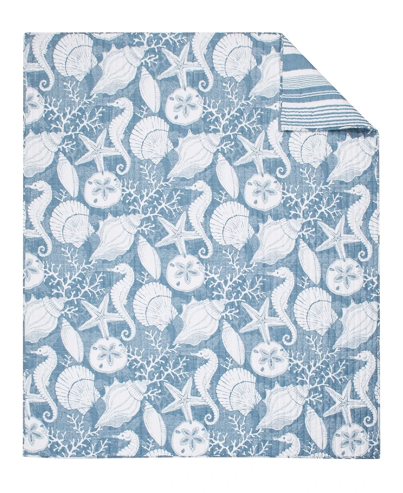 Levtex Stillwater Coastal Shore Reversible Quilted Throw, 50" x 60"