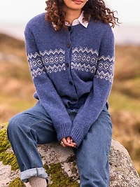 Celtic & Co. Women's Fair Isle Crew Neck Cardigan