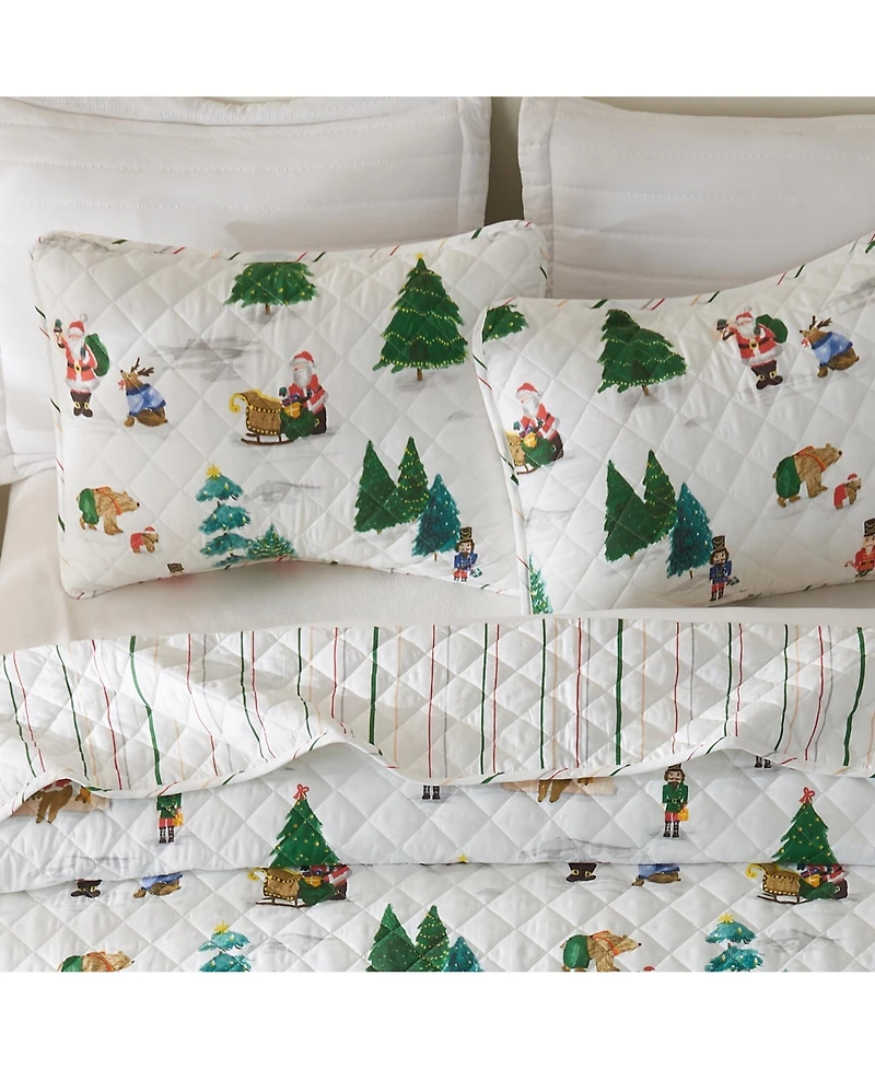 Linery & Co. Holiday Printed Microfiber Quilt Set with Shams