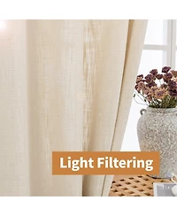 Linen Blend Privacy and Light Filtering Texture Grommet Pair(2 Panels