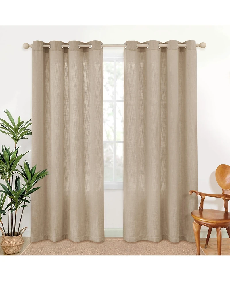 Linen Blend Privacy and Light Filtering Texture Grommet Pair(2 Panels