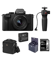 Panasonic Lumix Dc-G100D Mirrorless Camera with G Vario 12-32mm f/3.5-5.6 Asph Ois Lens and Tripod Grip, Bundle with Dmw-BLG10 Battery, 64GB Sdxc Memo