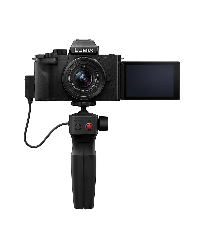 Panasonic Lumix Dc-G100D Mirrorless Camera with G Vario 12-32mm f/3.5-5.6 Asph Ois Lens and Tripod Grip, Bundle with Dmw-BLG10 Battery, 64GB Sdxc Memo