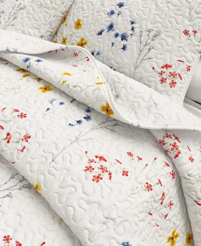 Linery & Co. Colorful Floral Microfiber Quilt Set With Shams